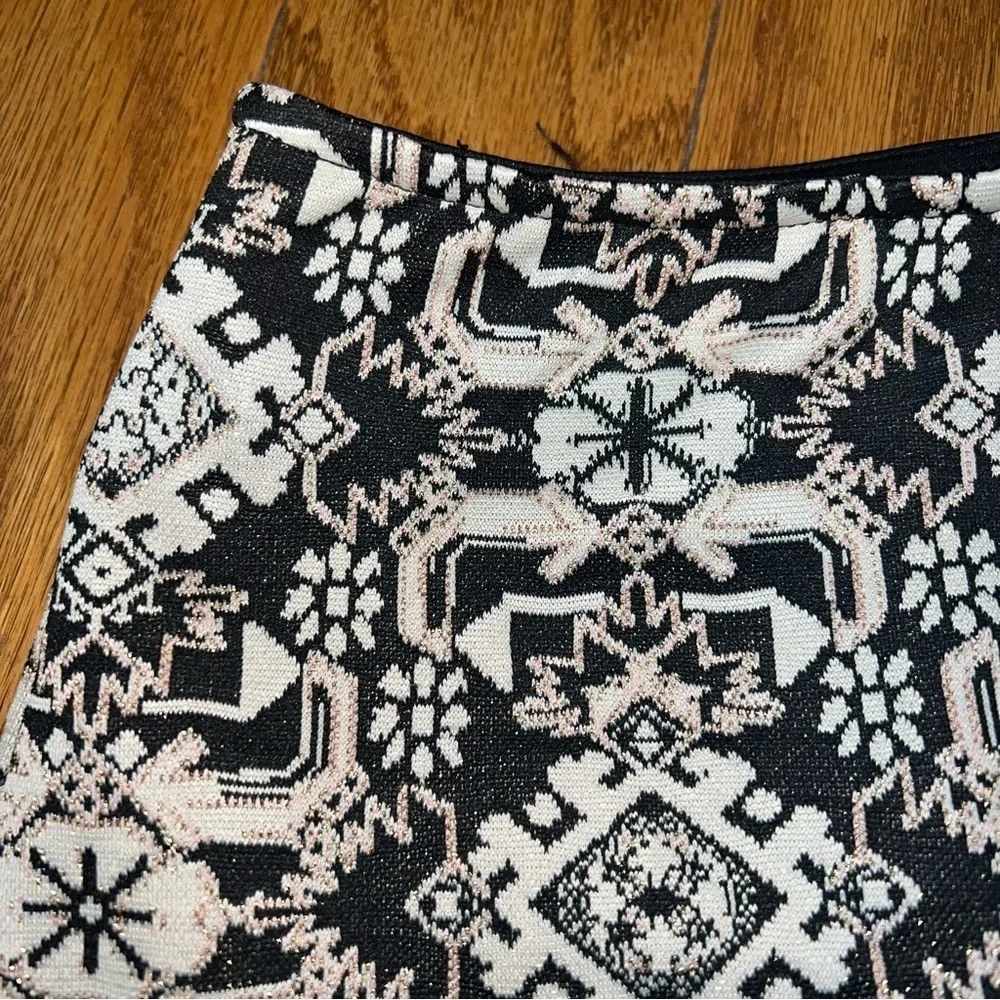 Xhilaration Rose Gold Black Holiday Elegant Mini Skirt Size Small